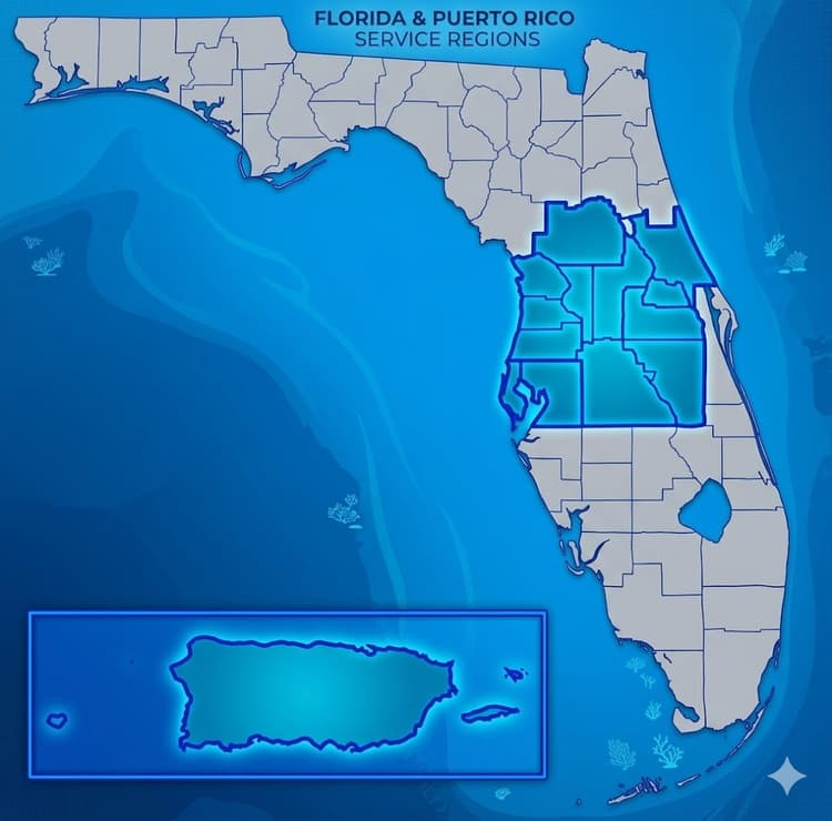 Florida Stellar MLS coverage map — Central FL and Tampa Bay region